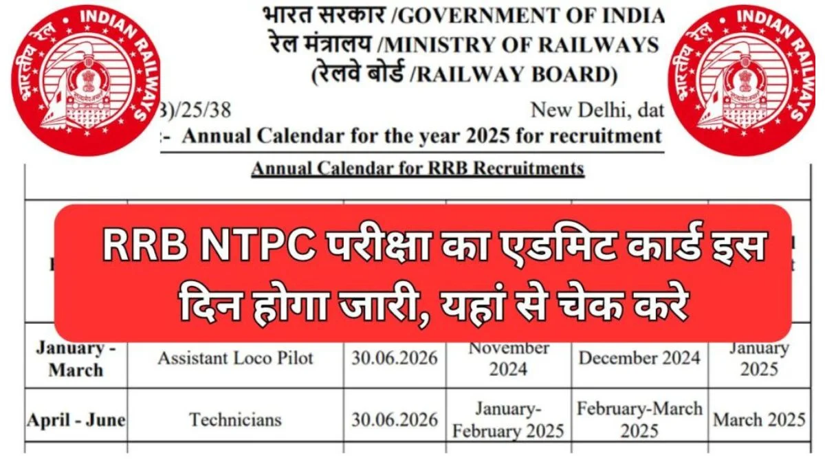 RRB NTPC Admit Card Kab Hoga Jaari: आरआरबी एनटीपीसी परीक्षा का एडमिट कार्ड इस दिन जारी होगा, यहां से चेक करें